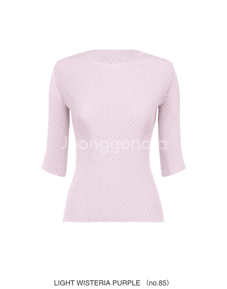 이세이미야케 탑 롬버스 플리츠 탑 라이트 위스테리아퍼플--0
