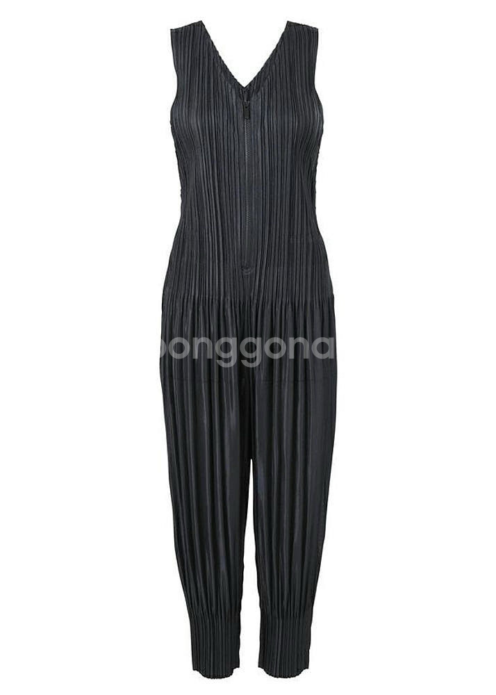 플리츠 플리즈 점프슈트 블랙5--0