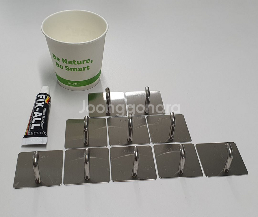 부착식 304스텐 걸이9p+접착제 포함(새상품)--1