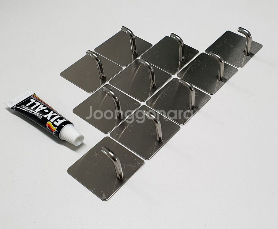 부착식 304스텐 걸이9p+접착제 포함(새상품)--3