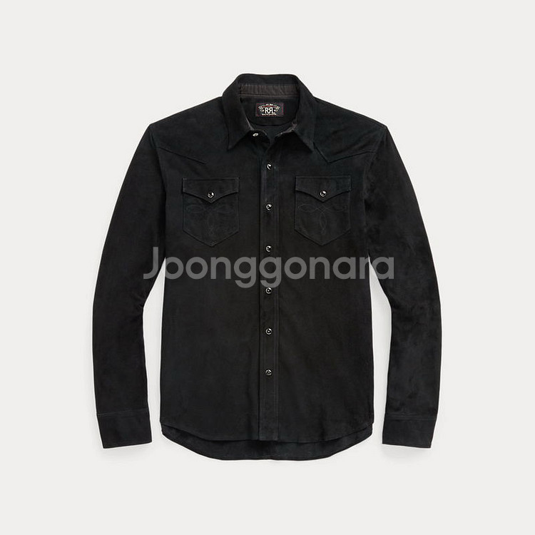 RRL 더블알엘 최고가 블랙 스웨이드 웨스턴 셔츠 (M--0