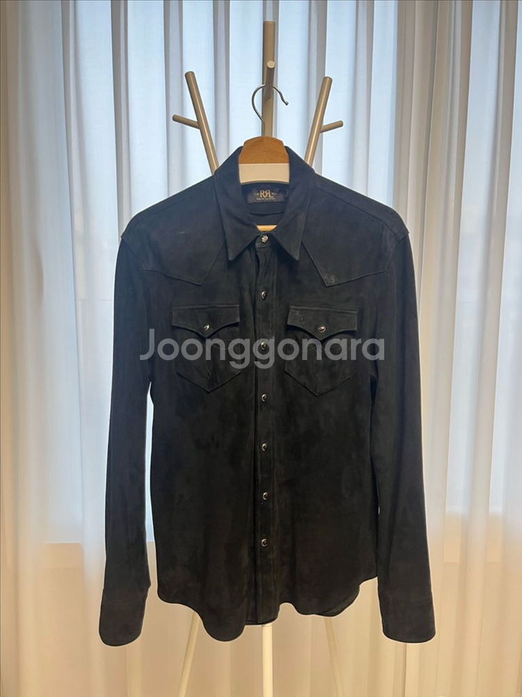 RRL 더블알엘 최고가 블랙 스웨이드 웨스턴 셔츠 (M--1