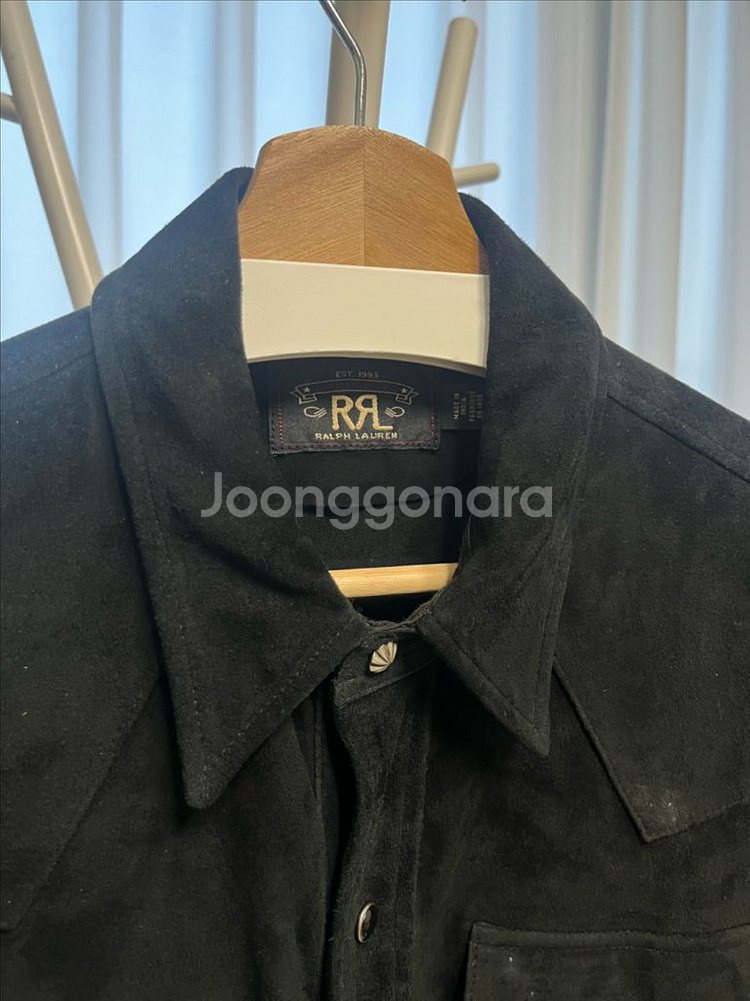 RRL 더블알엘 최고가 블랙 스웨이드 웨스턴 셔츠 (M--2