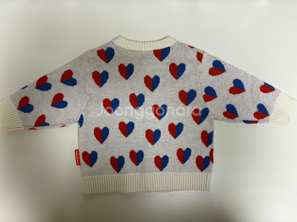 베베드피노 조이풀 하트 가디건 베이비 100사이즈--1