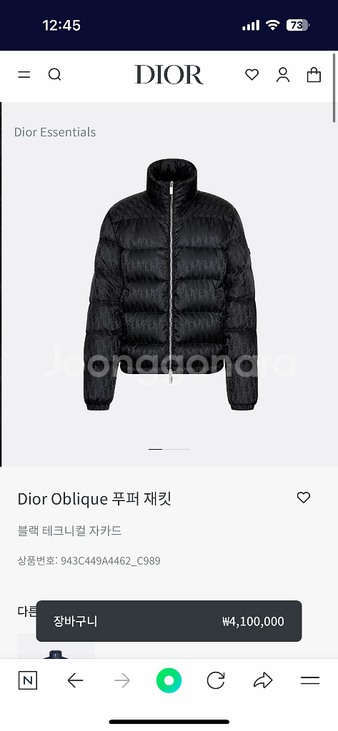 디올 오블리크 패딩--0