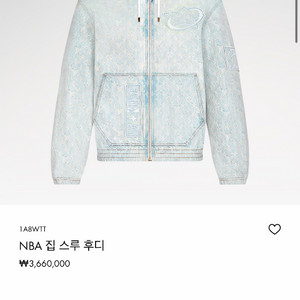 루이비통 NBA 데님 후드집업