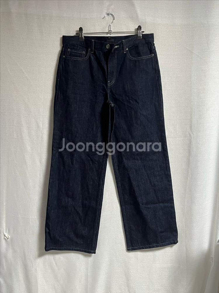 유니클로 진청 와이드핏 데님팬츠 청바지 26--0