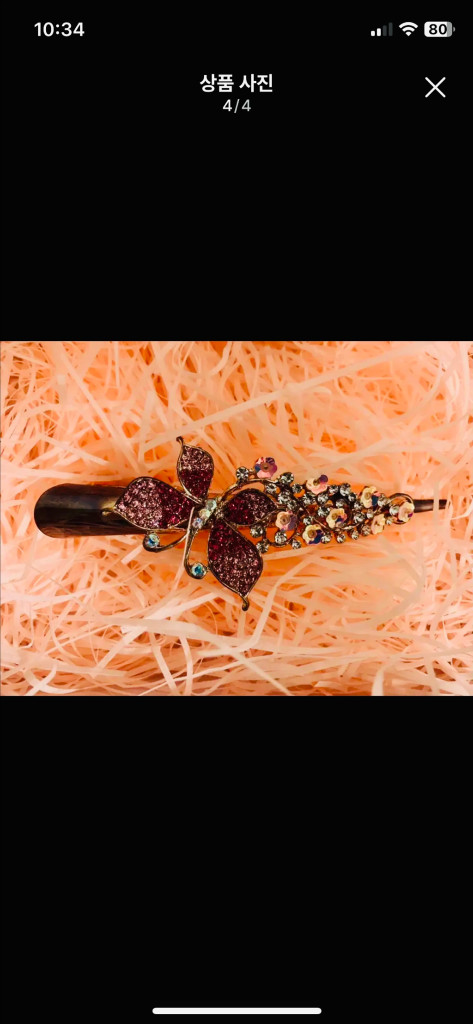 [새제품] 큐빅 팔찌+보석장식 대형 머리핀 선물세트--3