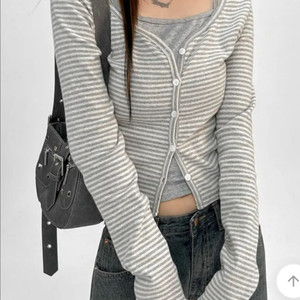 아쿠비클럽 스트라이프 가디건 이미지