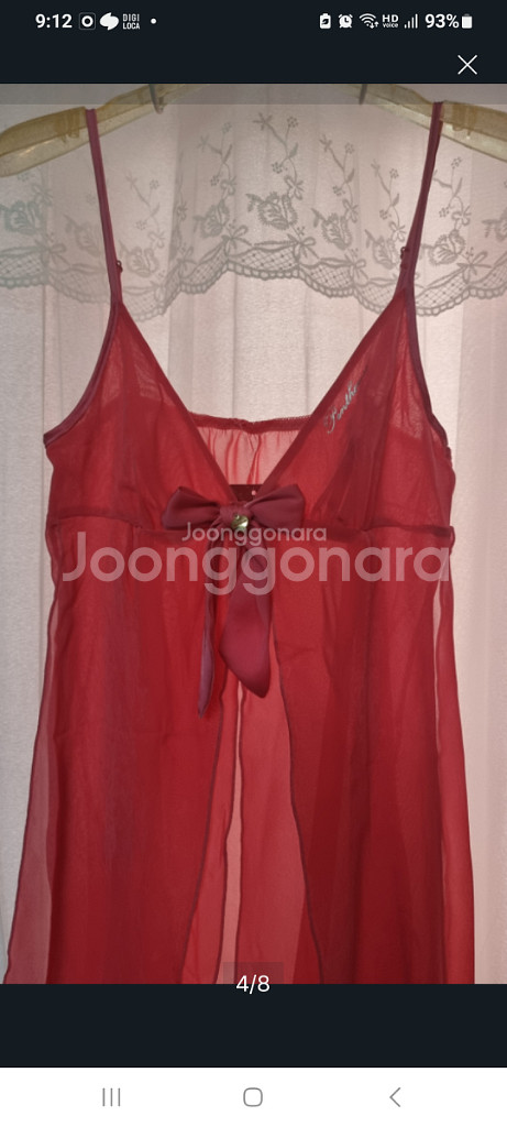 이벤트 란제리 코랄핑크 오픈 시스루 슬립 90S~95M--2