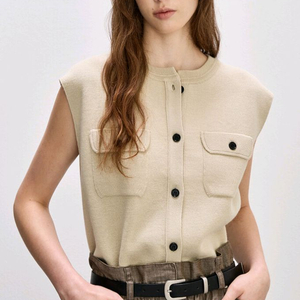 시스템 신상 플랩 포켓 니트 베스트 조끼