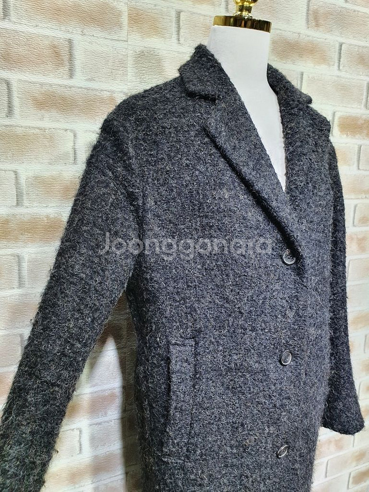 PLAC 정품 새것수준 울알파카부클누빔안감롱코트55반--5