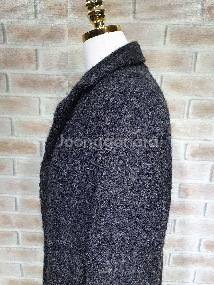 PLAC 정품 새것수준 울알파카부클누빔안감롱코트55반--7