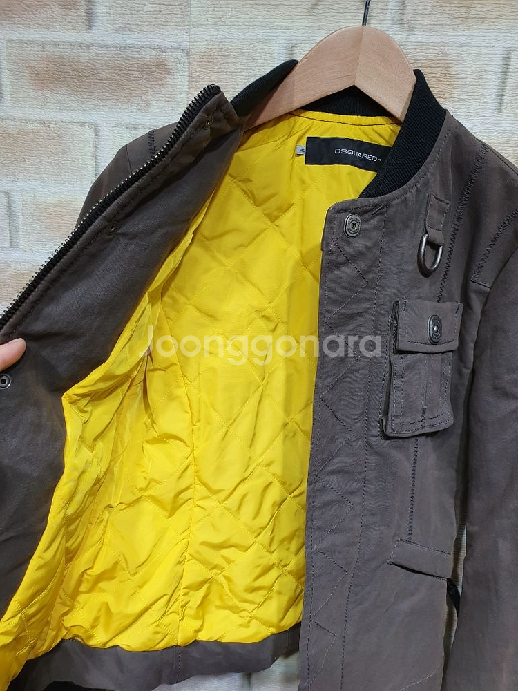 디스퀘어드2 정품 누빔 안감 밀리터리 보머 점퍼 55--1