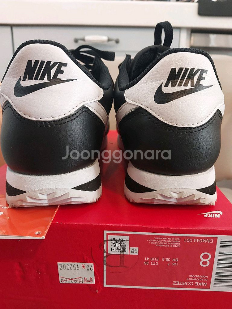 나이키 코르테즈 레더 블랙 260mm 택포 5만9천원--0