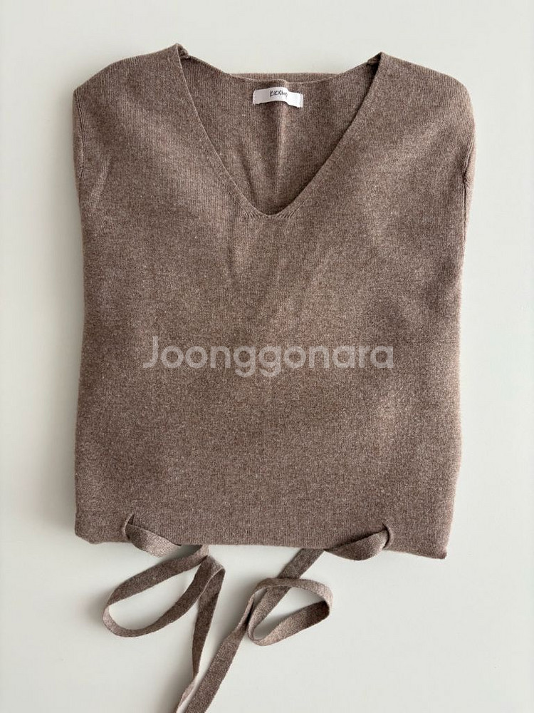 베이지 니트 원피스, 프리사이즈--3