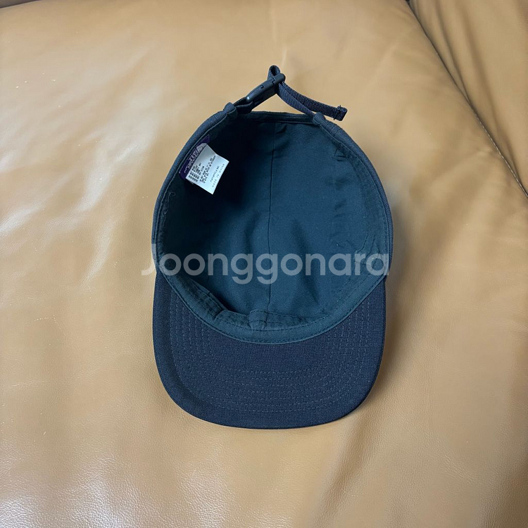 나나미카 노스페이스 퍼플라벨 레더 로고 블랙 캠프캡--5