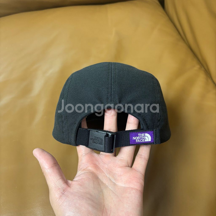 나나미카 노스페이스 퍼플라벨 레더 로고 블랙 캠프캡--6