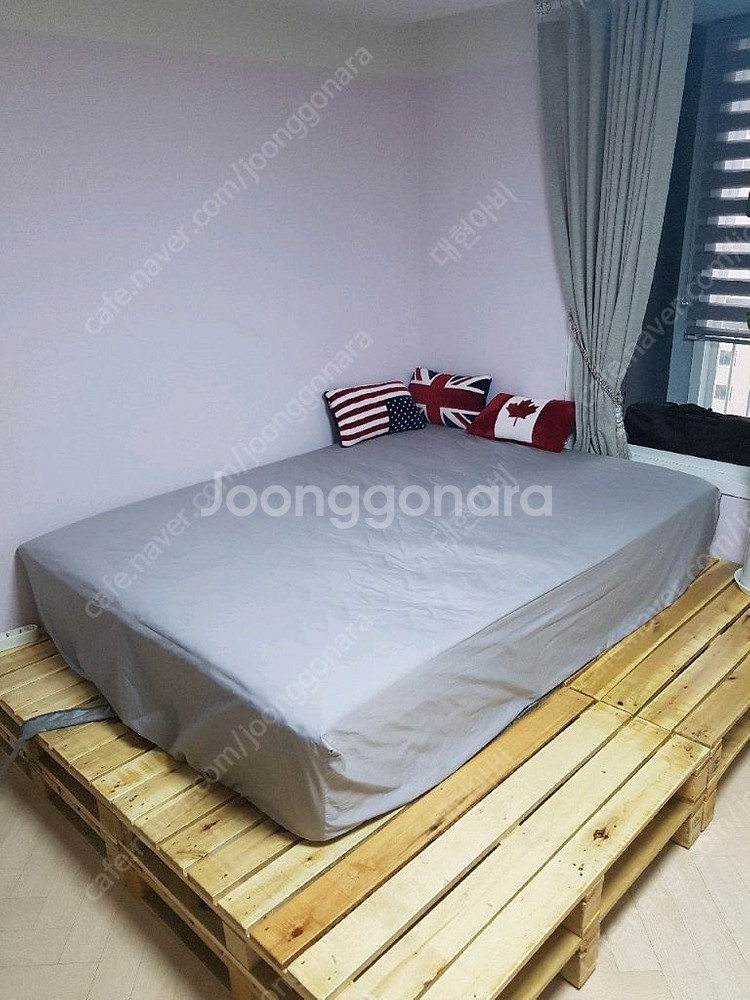 어디든가구] ADIDEN 원목 파레트 침대 프레임--2