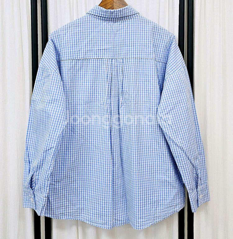 루즈핏 체크셔츠 여성 봄.가을 셔츠--2