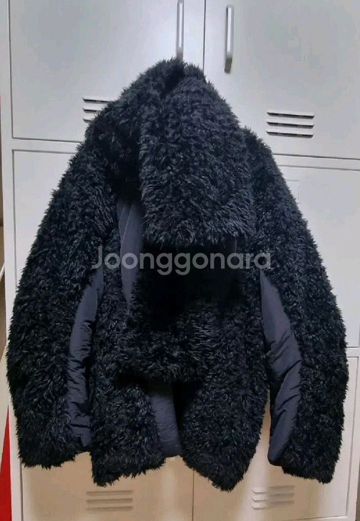 디에 부클 콤비 머플러 세트 패딩--9