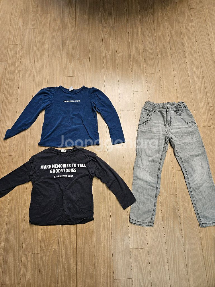 자라 티셔츠 + 베네통 바지 세트 120~130--0