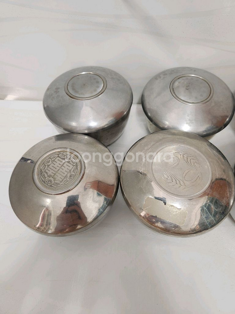 옛날 스텐레스 밥그릇 대접 국그릇일괄--3