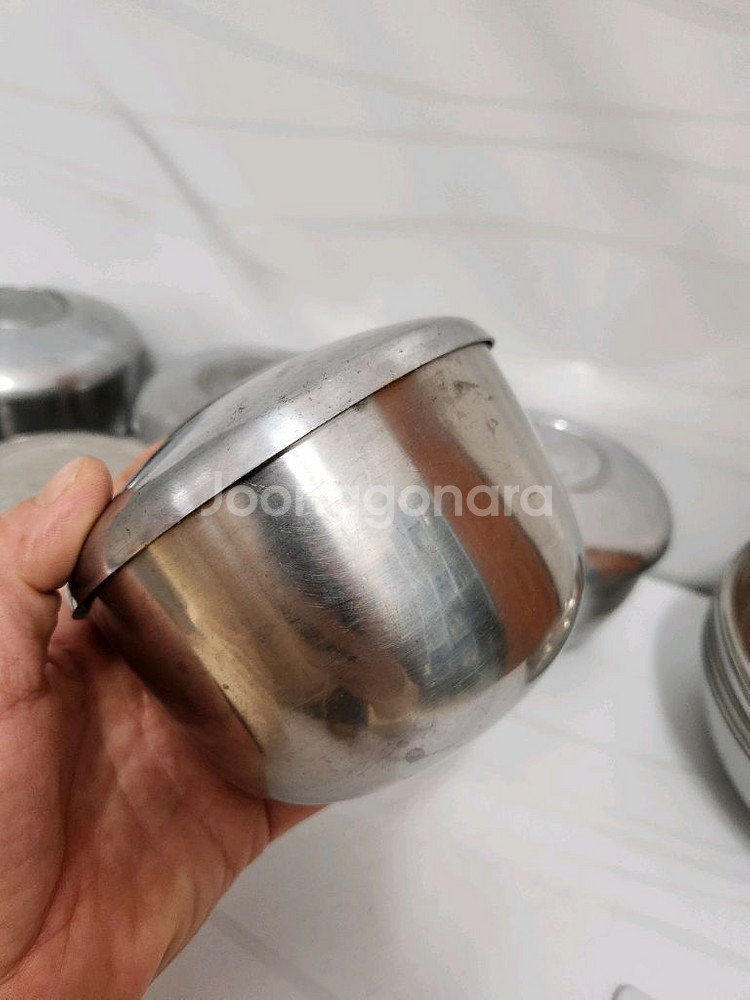 옛날 스텐레스 밥그릇 대접 국그릇일괄--6