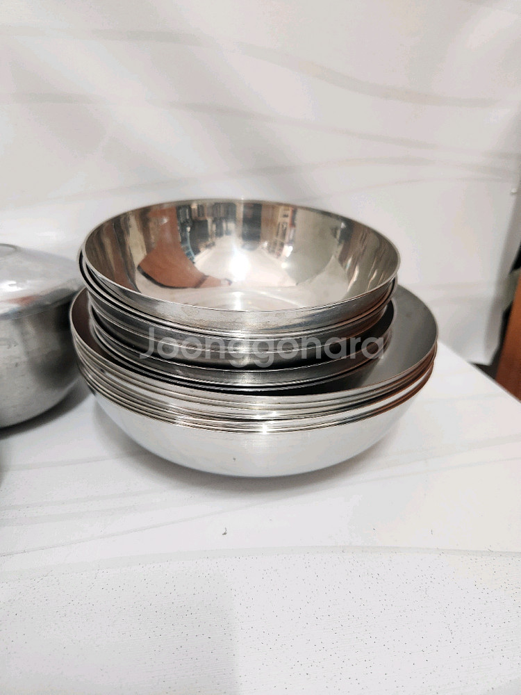 옛날 스텐레스 밥그릇 대접 국그릇일괄--5