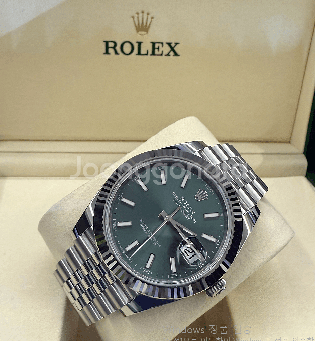 롤렉스 데이저스트 41MM스틸 민트그린 플루바쥬빌레--0