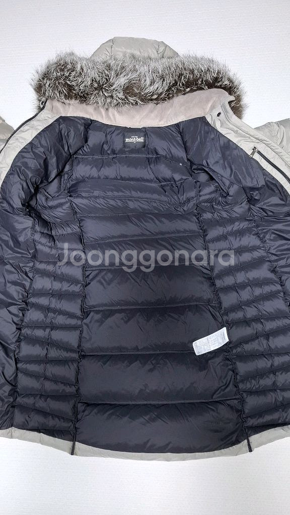 몽벨 구스다운 롱패딩 90 천연 실버폭스퍼--4