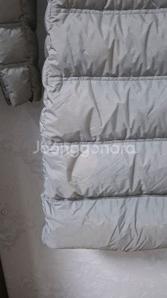 몽벨 구스다운 롱패딩 90 천연 실버폭스퍼--3