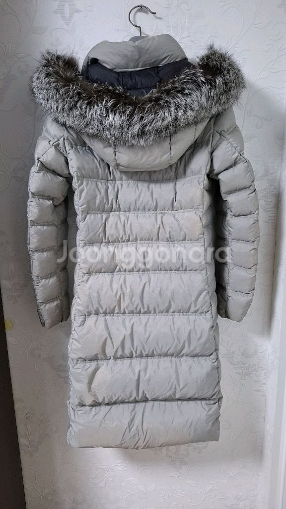 몽벨 구스다운 롱패딩 90 천연 실버폭스퍼--2