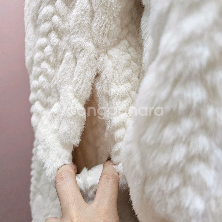꽈배기 밍크퍼 롱코트 롱무스탕 가디건--7