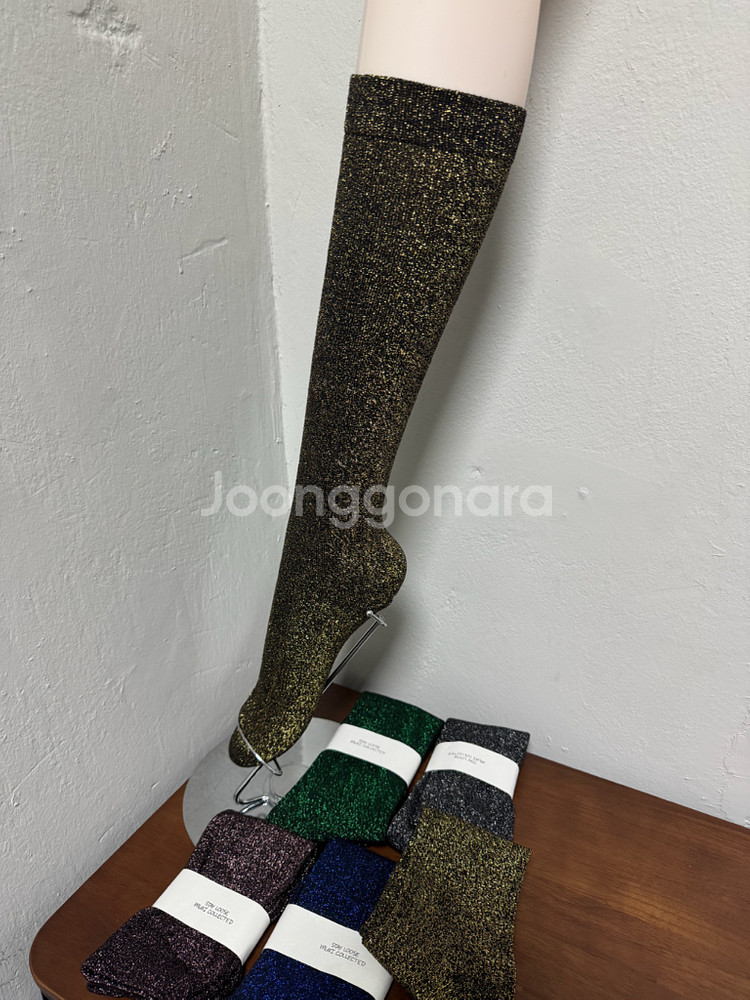 글리터 반짝이 양말 긴양말--0