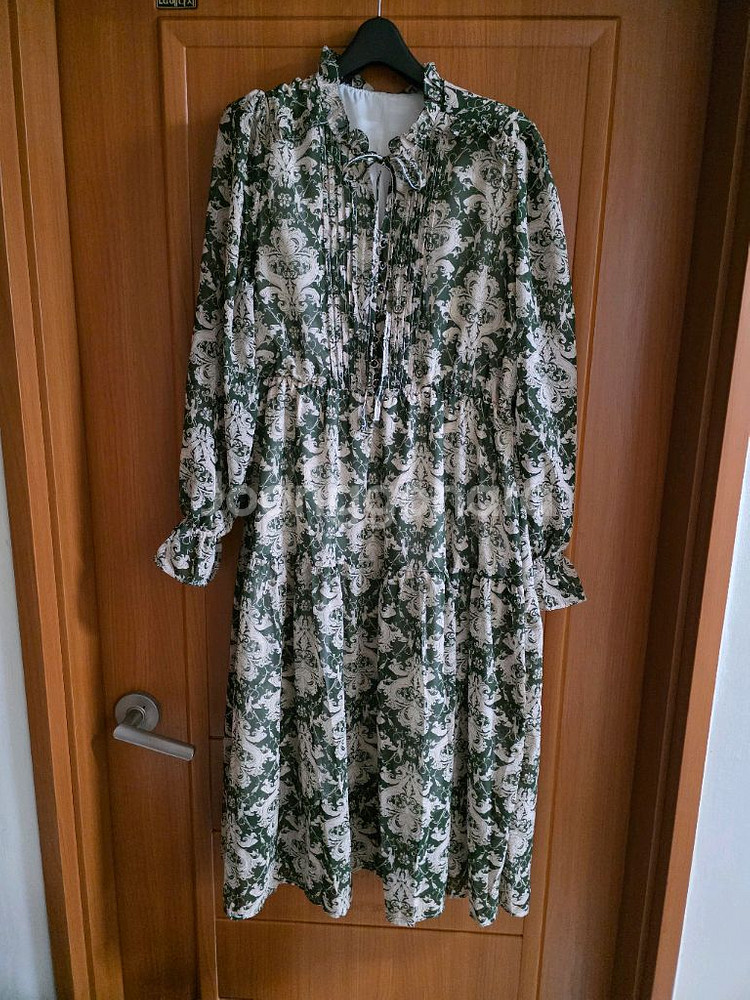 앞 프릴 주름 캉캉식 원피스--5