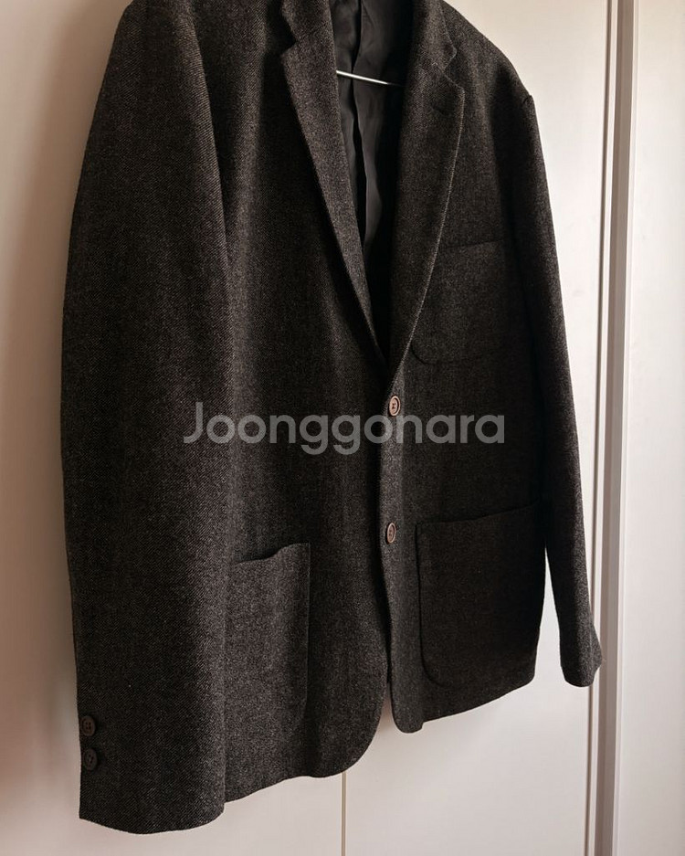 무인양품 울 블렌드 자켓, L, 다크 브라운--1