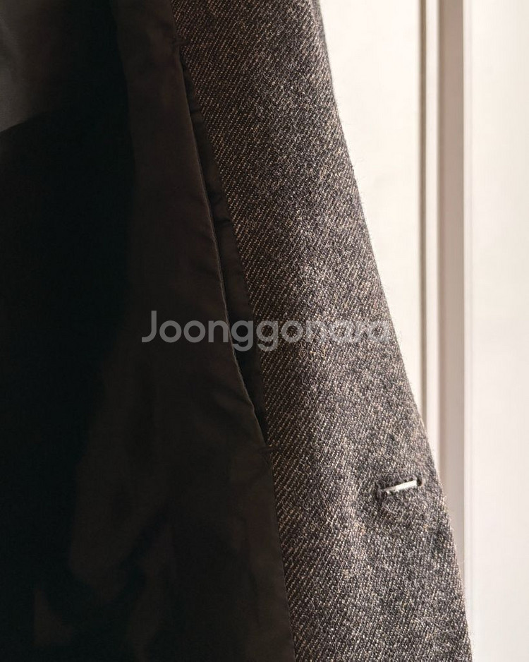 무인양품 울 블렌드 자켓, L, 다크 브라운--3