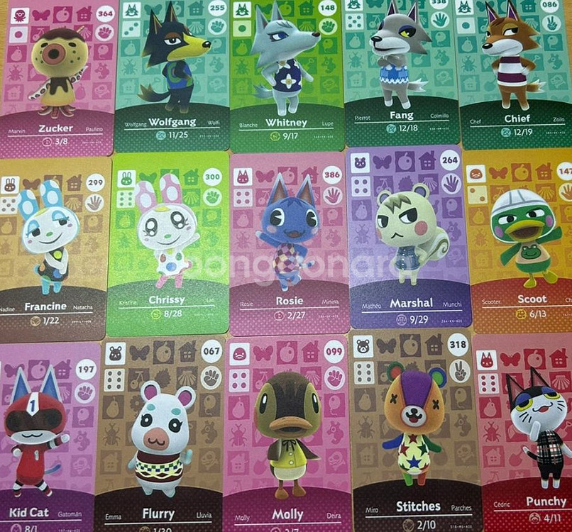 동물의숲 동숲 모동숲 인기주민 아미보 카드--0