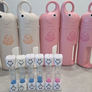 어린이 코끼리 양치컵 모래시계