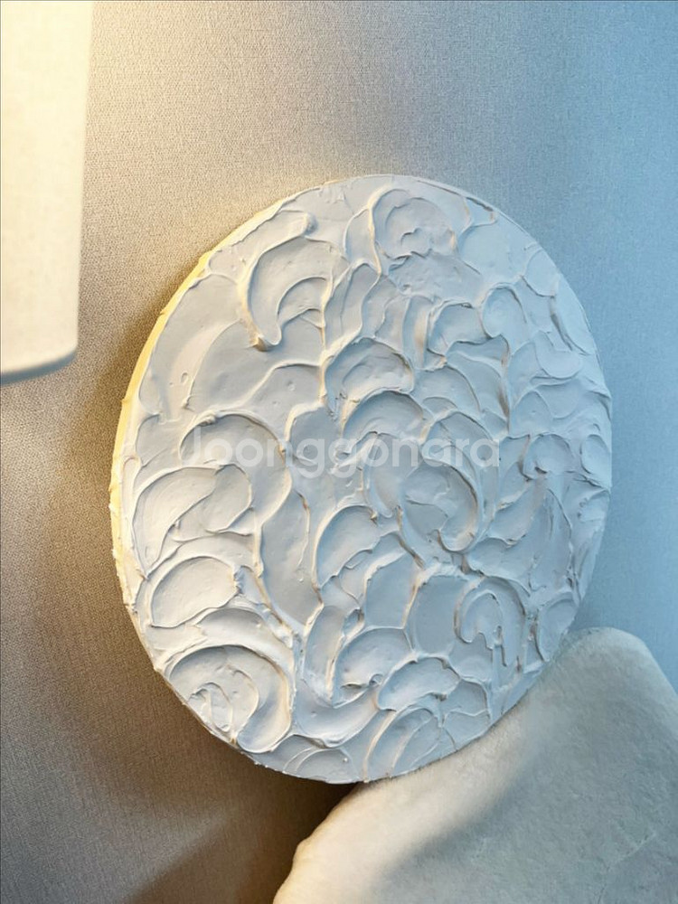 원형 질감페인팅 인테리어 오브제 그림 액자--3