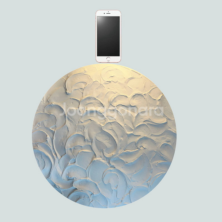 원형 질감페인팅 인테리어 오브제 그림 액자--5