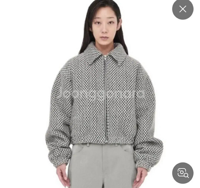 상태최상 마땡킴 트위드 울 봄버패딩자켓 프리블랙 마틴킴--0