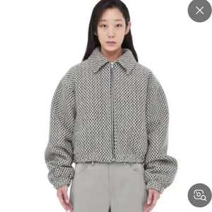 상태최상 마땡킴 트위드 울 봄버패딩자켓 프리블랙 마틴킴