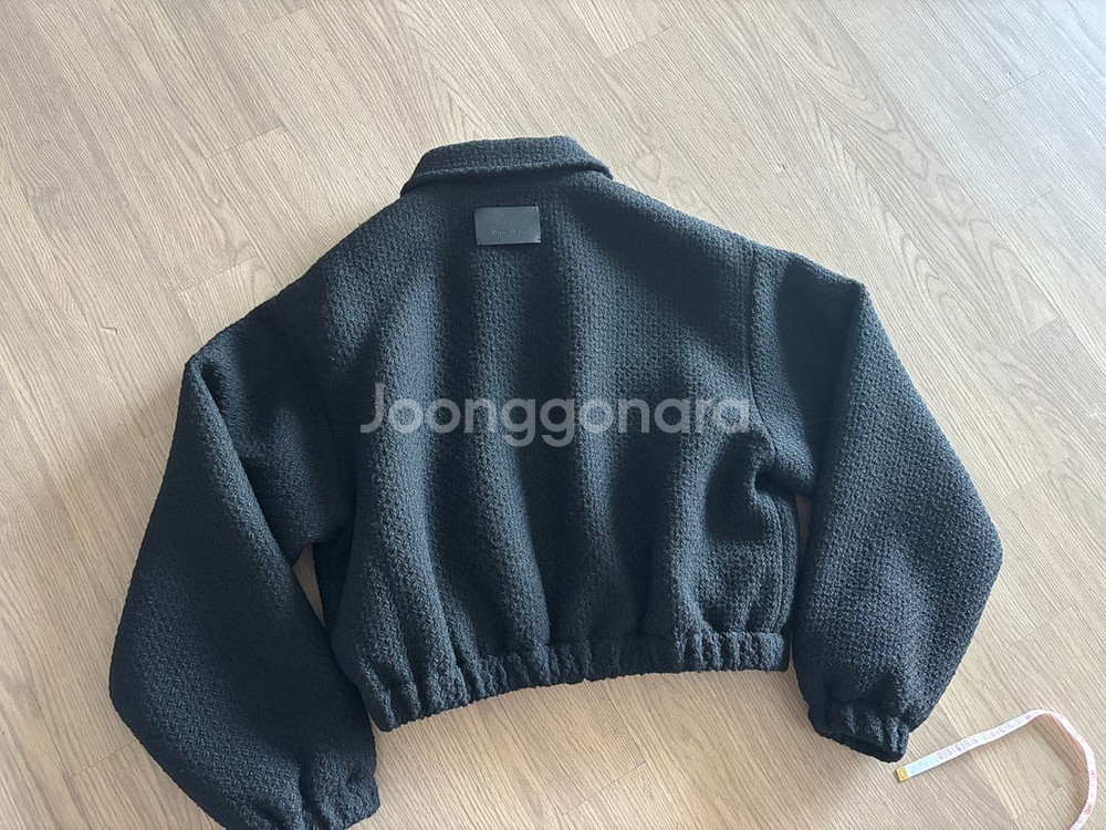 상태최상 마땡킴 트위드 울 봄버패딩자켓 프리블랙 마틴킴--2