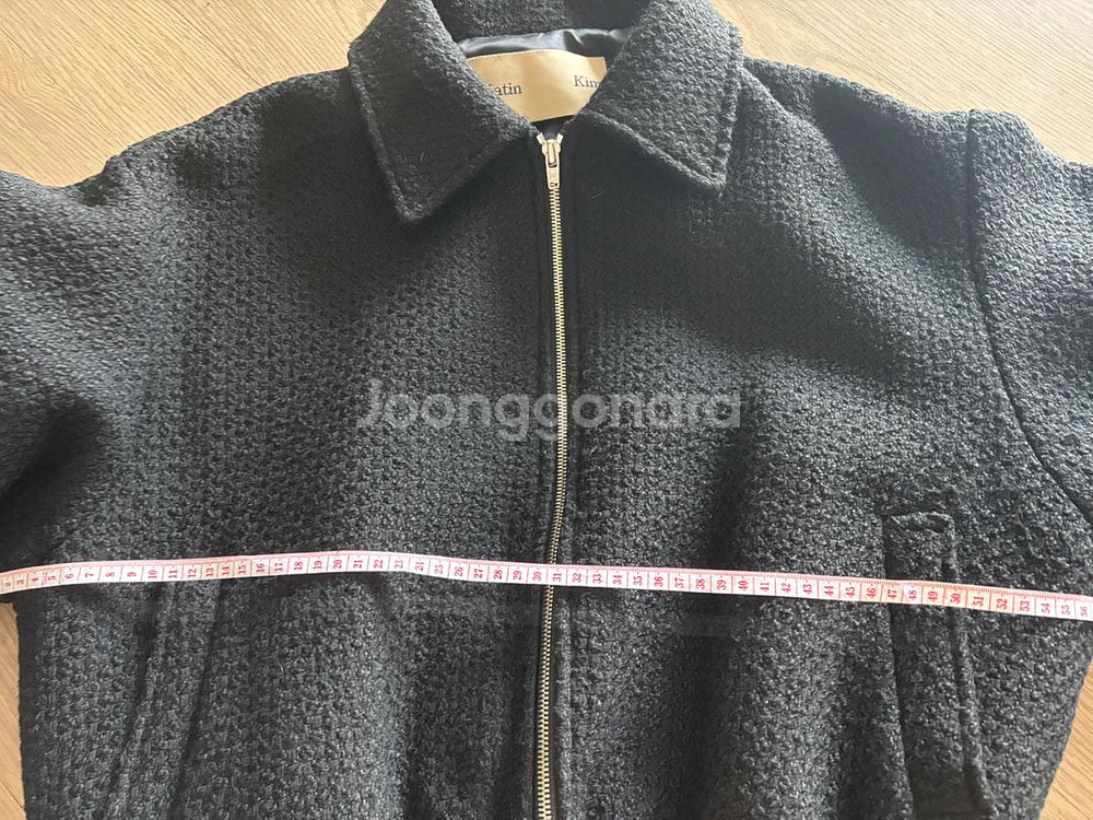 상태최상 마땡킴 트위드 울 봄버패딩자켓 프리블랙 마틴킴--6