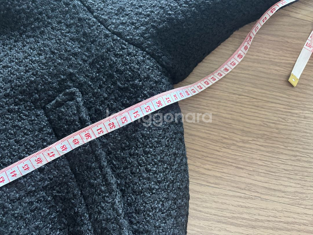 상태최상 마땡킴 트위드 울 봄버패딩자켓 프리블랙 마틴킴--7