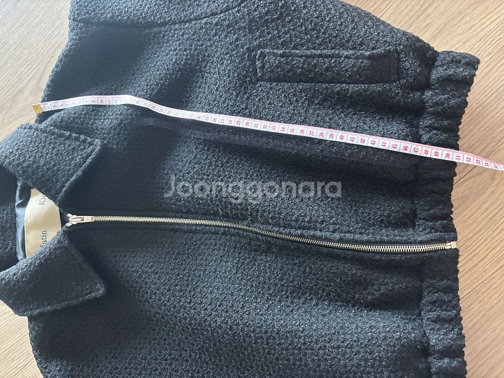 상태최상 마땡킴 트위드 울 봄버패딩자켓 프리블랙 마틴킴--8