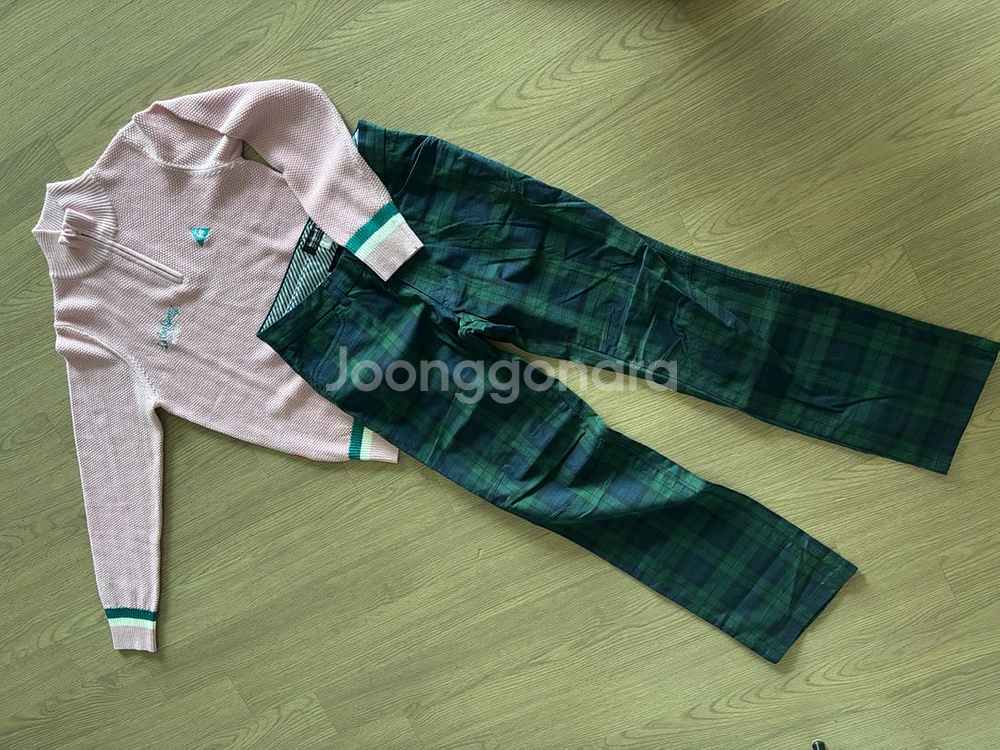 새상품급 르꼬끄 골프 바지 니트 세트 남m 춘추동--1