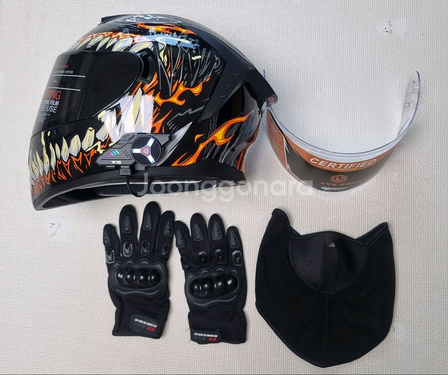 원가이하=오토바이헬멧+장갑+세나+바라클라바+쉴드2개--0